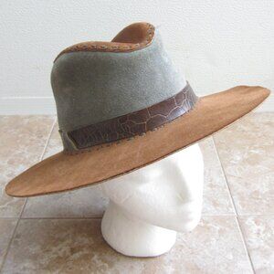 Browda Leathers Handmade in San Francisco Leather Cowboy Hat Size Large 22"-23"